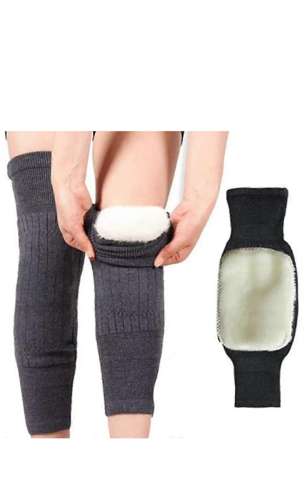 Knee Warmer -Woolen Blend Thermal Leg Warmers- 1 Pair knee Pad - Unisex Elastic Knee PadsFor Men & Women